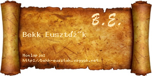 Bekk Euszták névjegykártya